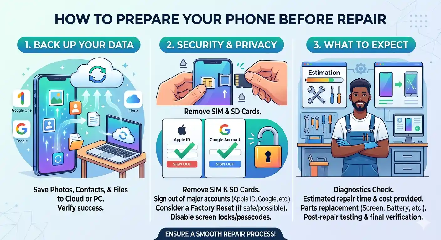 How to Prepare Your Phone Before Repair: Backup, Security, and What to Expect